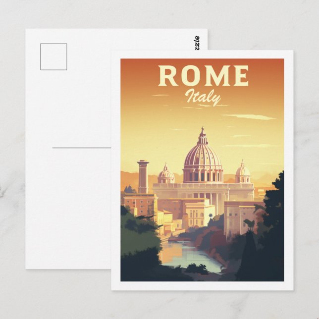 Rom Italien Vintage Berömd Resa Plats Vykort (Fram/baksida)