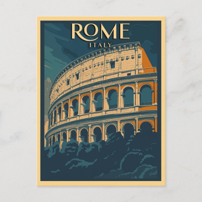 Rom Italien Vintage Colosseum Vykort (Framsida)
