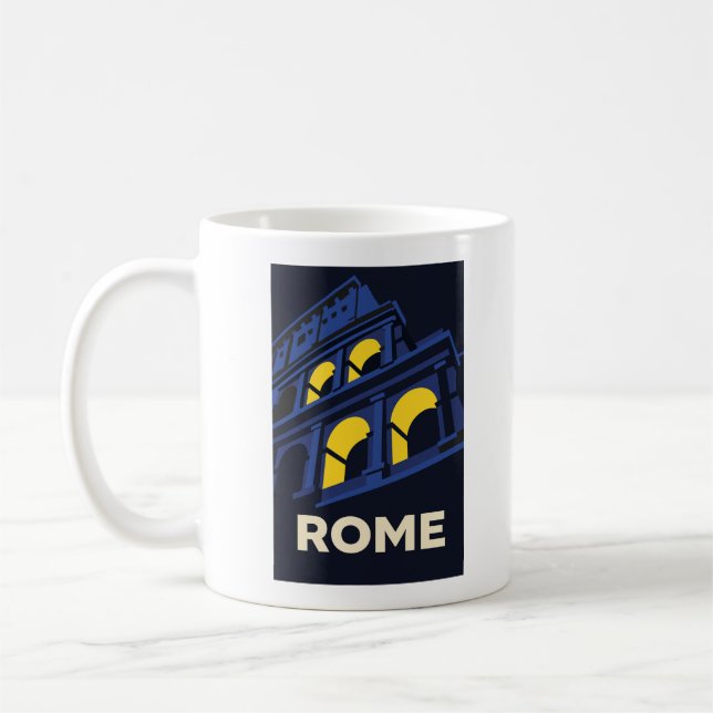 Rom Italien Vintage Resa Kaffe Mugg Retro Stad (Vänster)