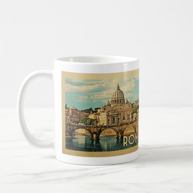 Rom Italien Vintage resor Kaffemugg (Vänster)