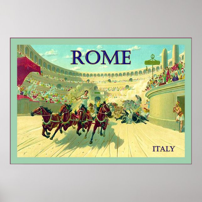 Rom ~ Italien ~ Vintage resor Poster (Framsidan)