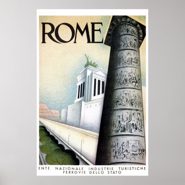 Rom Italien Vintage resor Poster återställd (Framsidan)