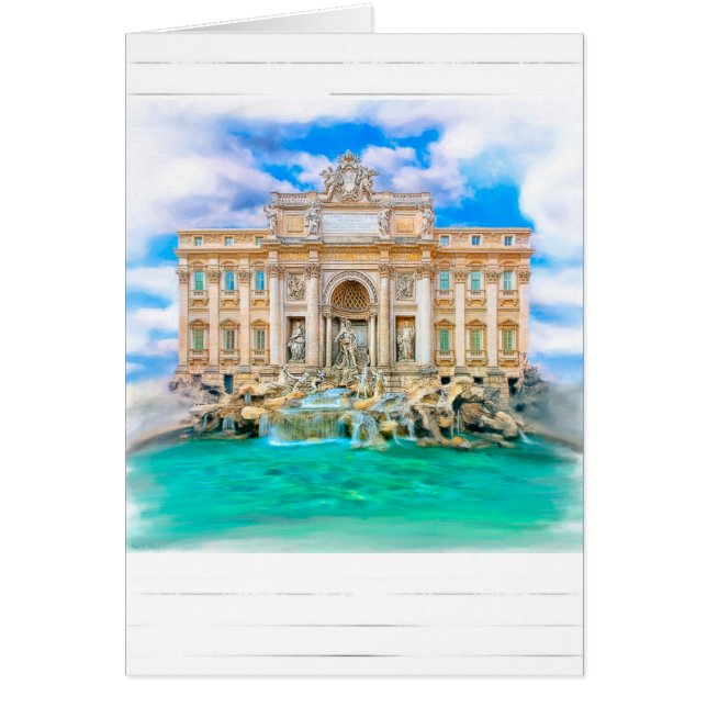 Rom - La Dolce Vita - Trevi Fontän Hälsningskort (Framsidan)