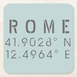 Rom Latitude och longitud Underlägg Papper Kvadrat