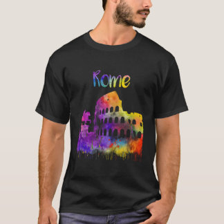 Rom Lazio Italien Visitor Italiano Colosseum Paint T Shirt