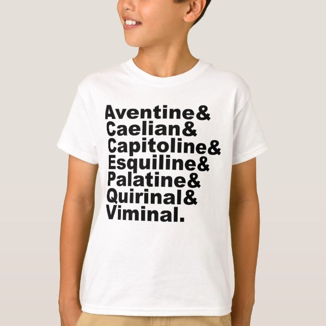 Rom:s sju kullar som har blivit berömda genom hist t-shirt (Framsida)