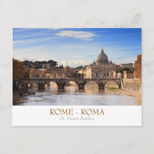 Rom - S:t Peter Basilica-vykort med text Vykort