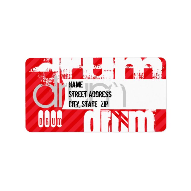 rom; Scarlet Red Rand Adressetikett (Framsidan)