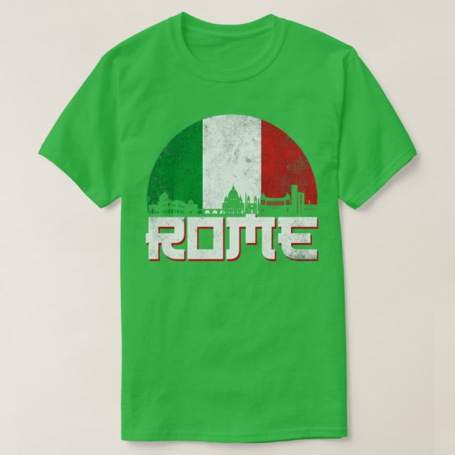 Rom Skyline Italien Flagga T Shirt (Design framsida)