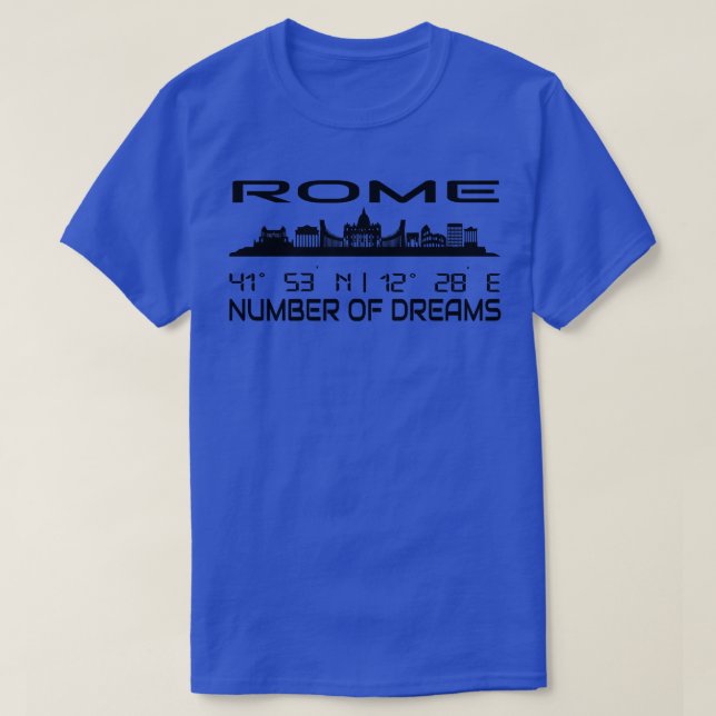 Rom Skyline Silhouette GPS-koordinater T Shirt (Design framsida)