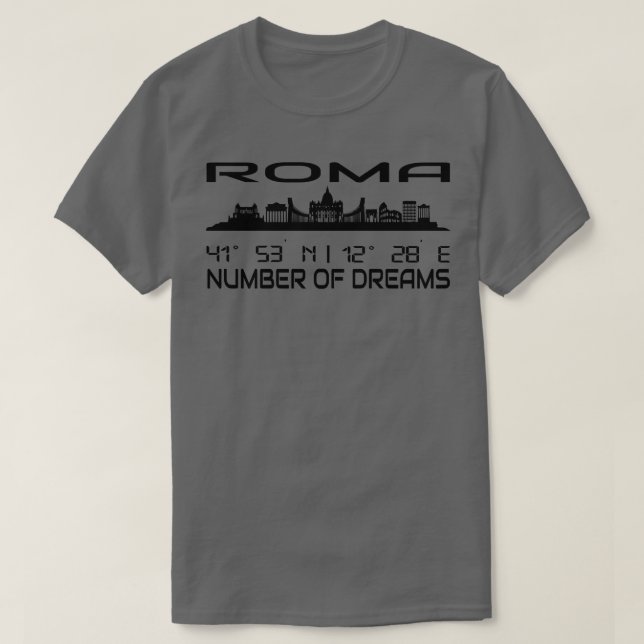 Rom Skyline Silhouette GPS samordnar IT1 T Shirt (Design framsida)
