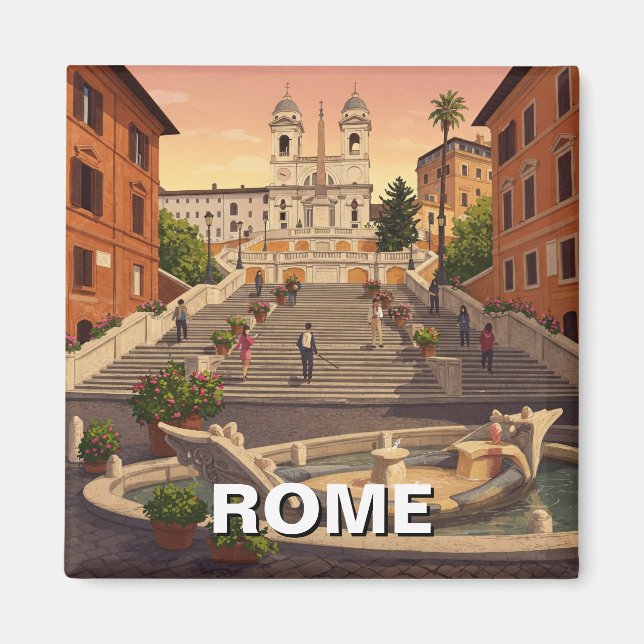Rom Spanska steg Italien Travel Magnet (Framsidan)