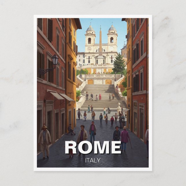 Rom Spanska steg Italien Travel Vykort (Framsida)