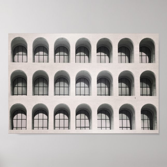 Rom. Svartvit bild. Modern arkitektur Poster (Framsidan)