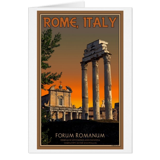 Rom - Temple Ruins in Forum Romanum Hälsningskort (Framsidan)