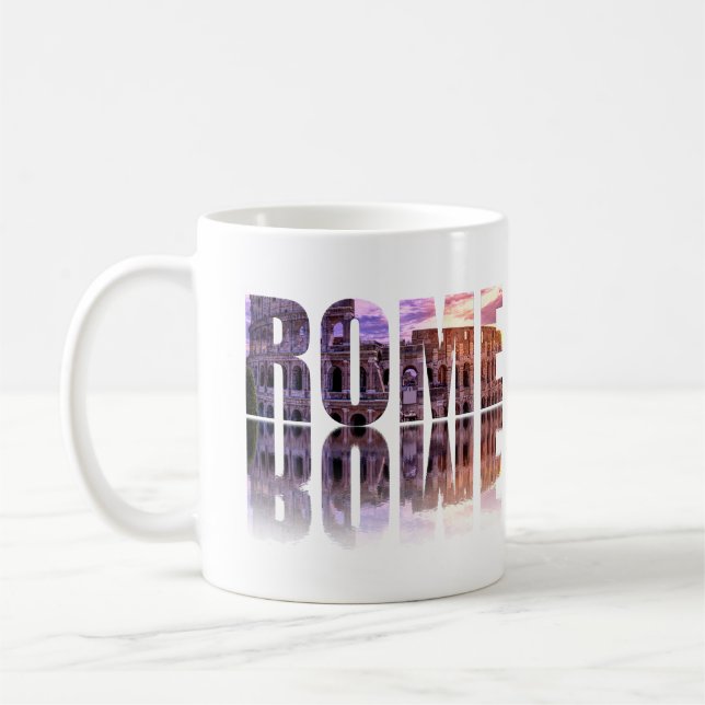 Rom text souvenir kaffemugg (Vänster)
