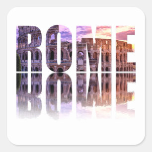 Rom text souvenir Square Fyrkantigt Klistermärke