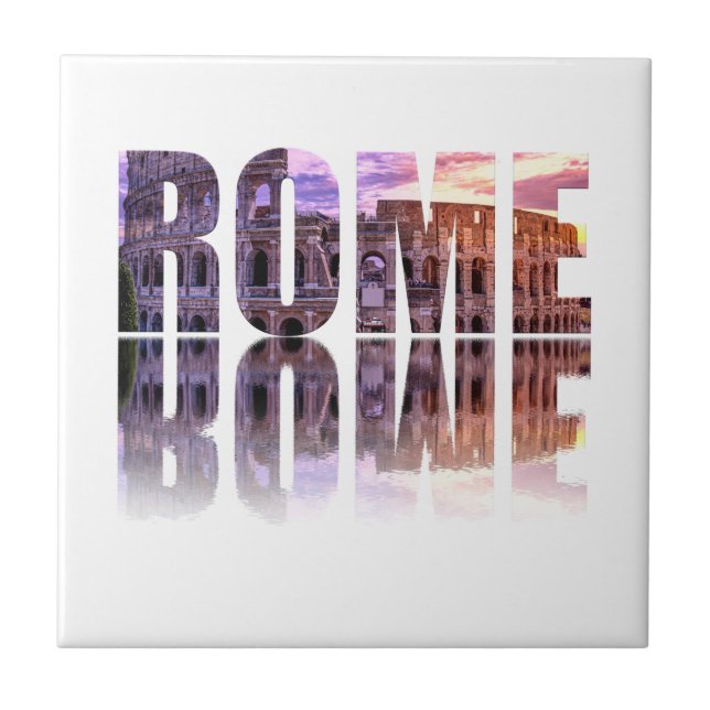 Rom text souvenir Square Kakelplatta (Framsidan)