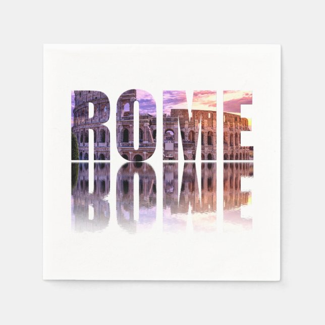 Rom text souvenir Square Pappersservett (Framsidan)