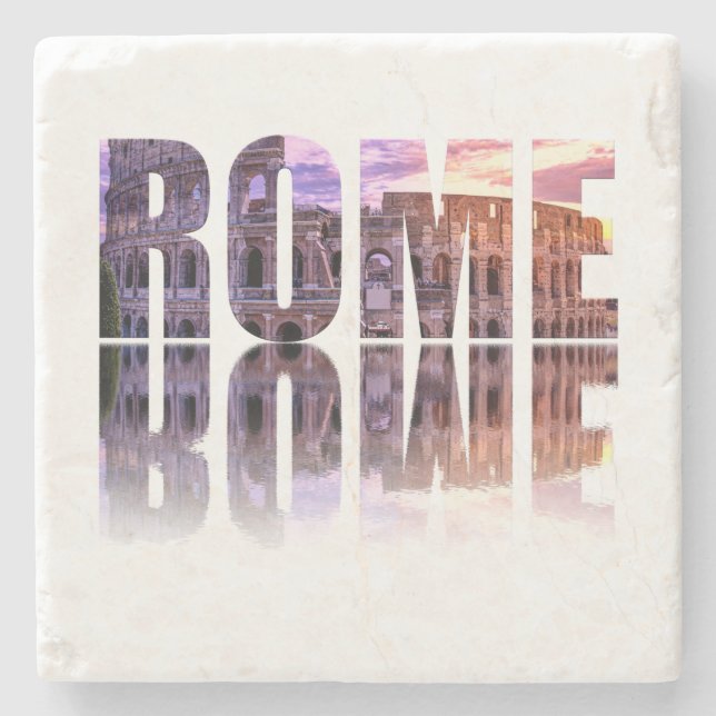 Rom text souvenir Square Stenunderlägg (Framsidan)