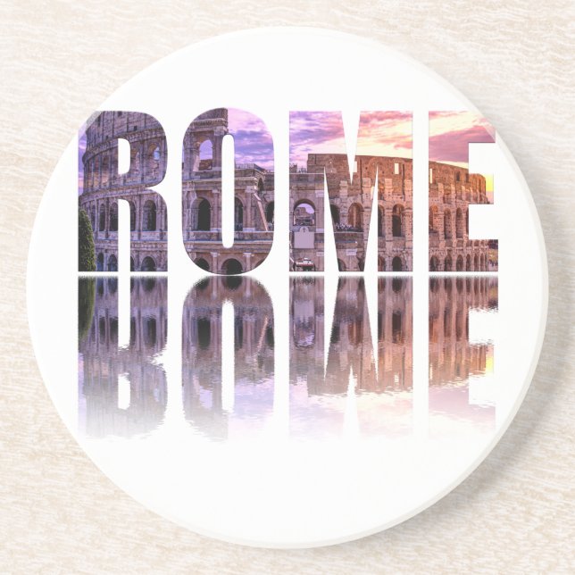 Rom text souvenir Square Underlägg (Framsidan)