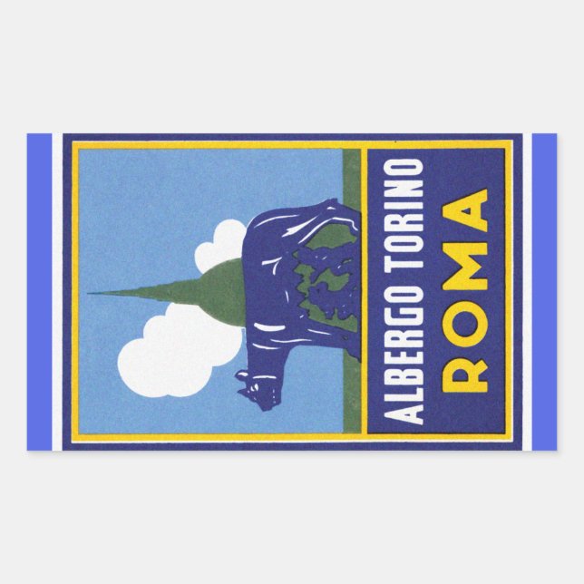 Rom Travel Luggage Stickers Rektangulärt Klistermärke (Framsida)