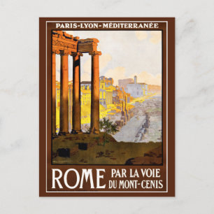Rom Travel Poster Vintage Vykort