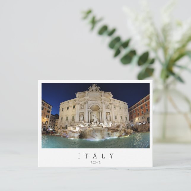 Rom, Trevi Fontän, Italien Vykort (Stående Fram)