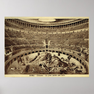 Rom, underhållning i Colosseum Poster