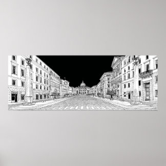 Rom Vatican City St. Peter Basilica Travel Print Poster
