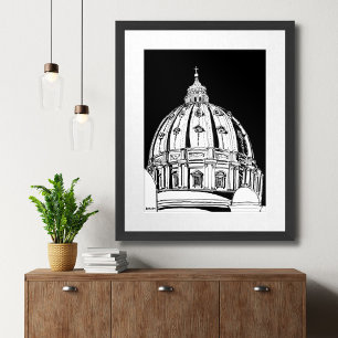 Rom Vatican City St. Peter's Dome Travel Print Poster