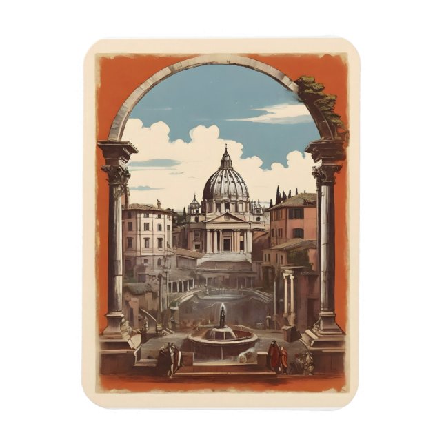Rom vintage affisch magnet (Vertikal)