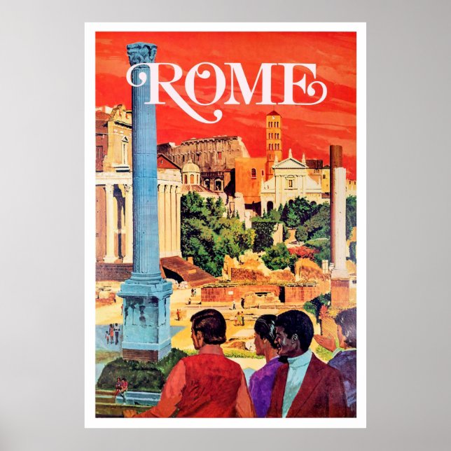 Rom, vintage reseskylt poster (Framsidan)
