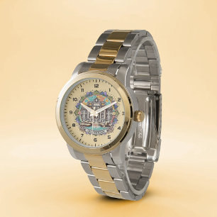 Rom Whispering Fontän Oversized Two Tone Bracel Armbandsur