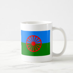 Roma flagga (den Romani flagga) Kaffemugg