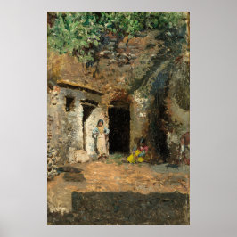 Roma-grottor, Mariano Fortuny Marsal Finkonstplaka Poster