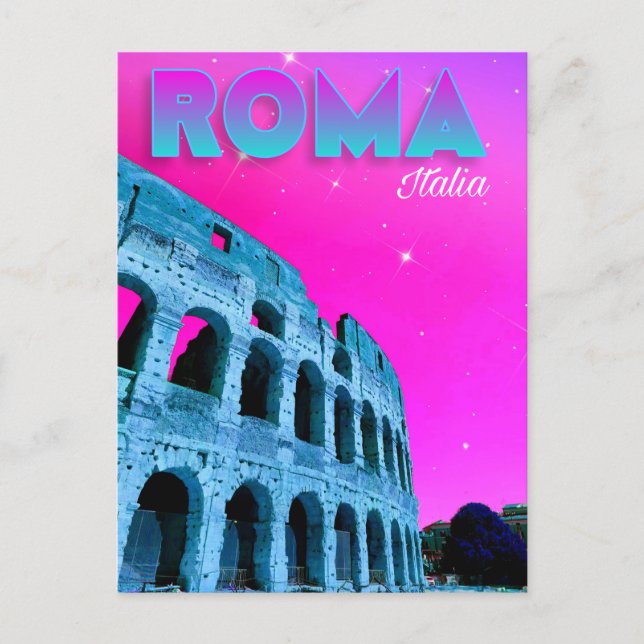 Roma, Italien - Rom, Italien - Colosseum vykort  (Framsida)