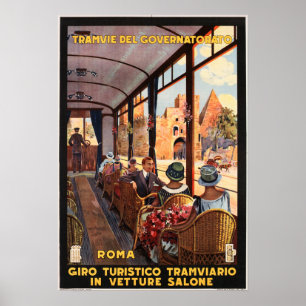 ROMA ITALIEN Sightsee Tours Tram Italy Travel Poster