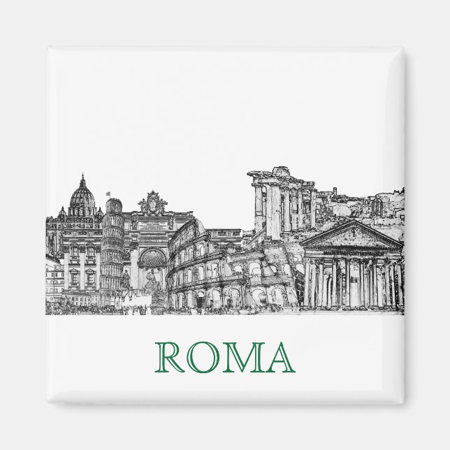 Roma, Rom... resminnen souvenir-gåvor Magnet (Framsidan)