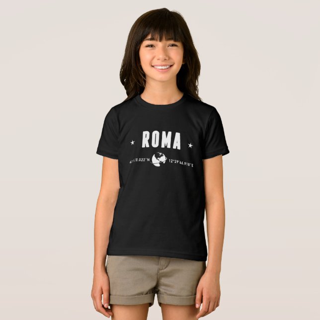 Roma samordnar med Vit globen T Shirt (Framsida Full)