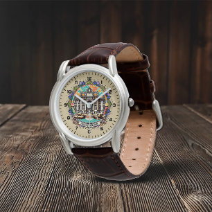 Roma Whispering Fontän Classic Brown Leather Armbandsur