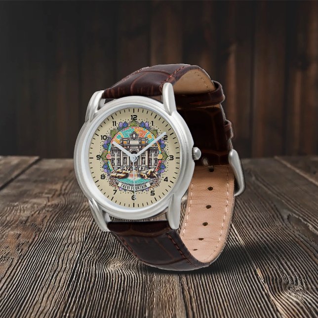 Roma Whispering Fontän Classic Brown Leather Armbandsur (Skapare uppladdad)