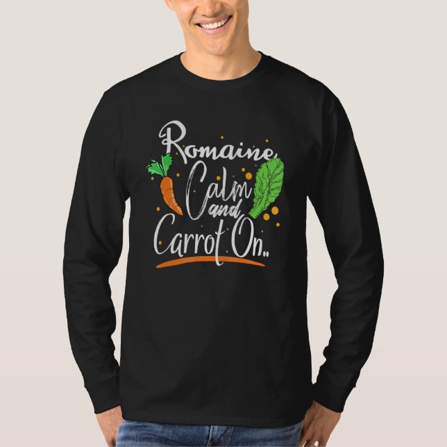 Romain- och morotdesign för veggie och Vegans T Shirt (Framsida)