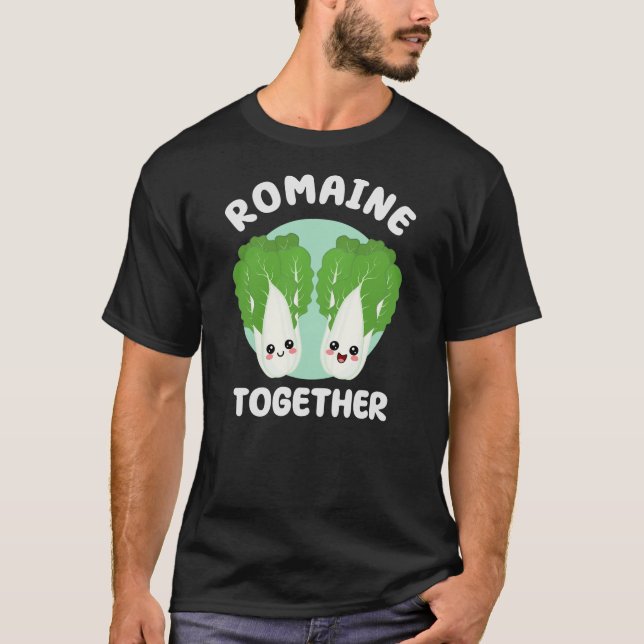 Romaine ToTillsammans Cute Kawaii Food Pun Valenti T Shirt (Framsida)
