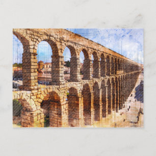 Roman Aqueducation, Segovia. Spanien. Vykort