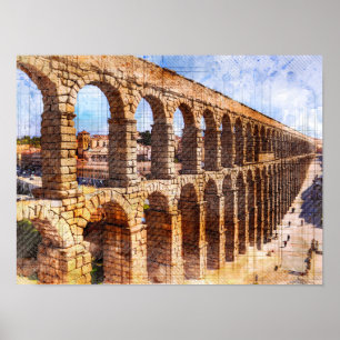 Roman Aquedut, Segovia. Spanien Poster