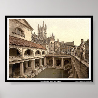 Roman Baths and Abbey, Bath, England Poster