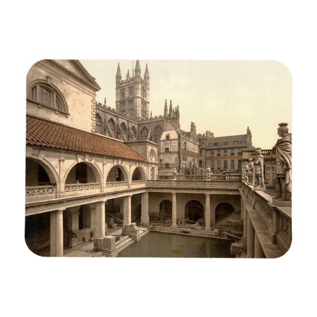 Roman Baths and Abbey, IV, Bath, England Magnet (Horisontell)