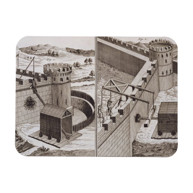 Roman Battering Rams från Encyclopedie des S Magnet (Horisontell)