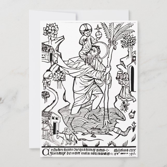 Roman Catholic Saint Christopher Tack Kort (Framsida)